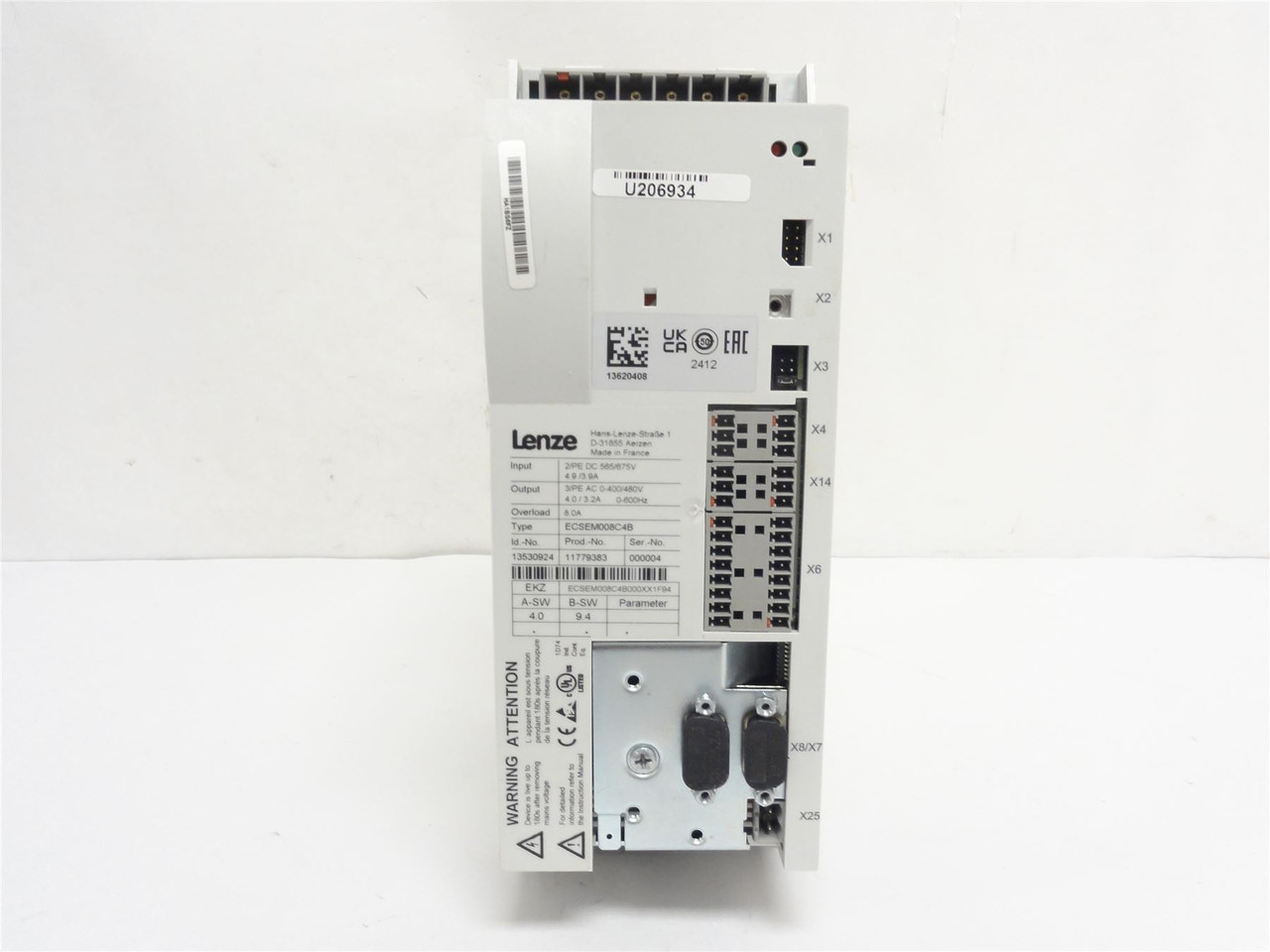 Lenze ECSEM008C4B; Servo Drive 565/675VAC; 4.9/3.9A In