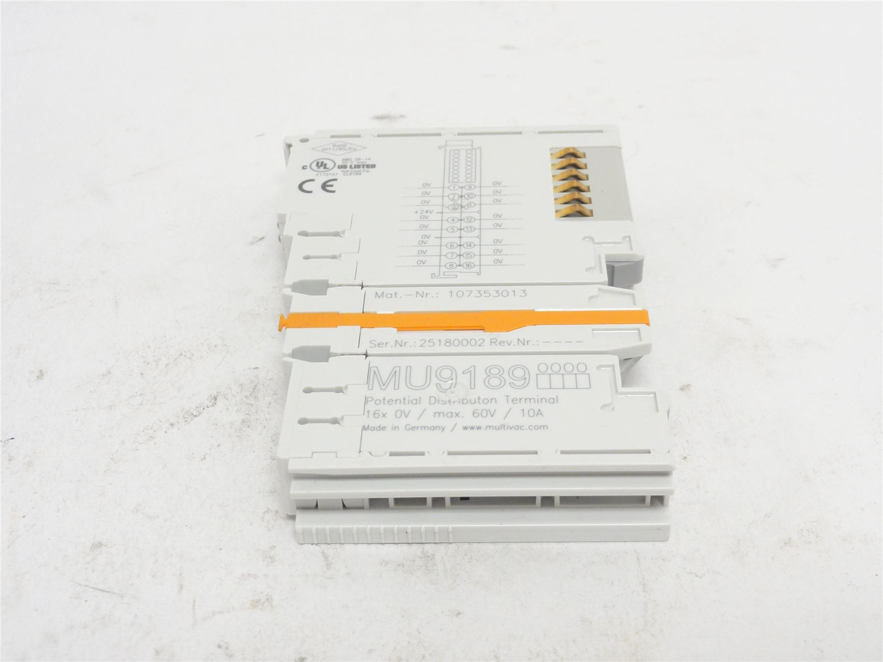 Beckhoff MU9189; Ethercat Distribution Block; 10A; 60V