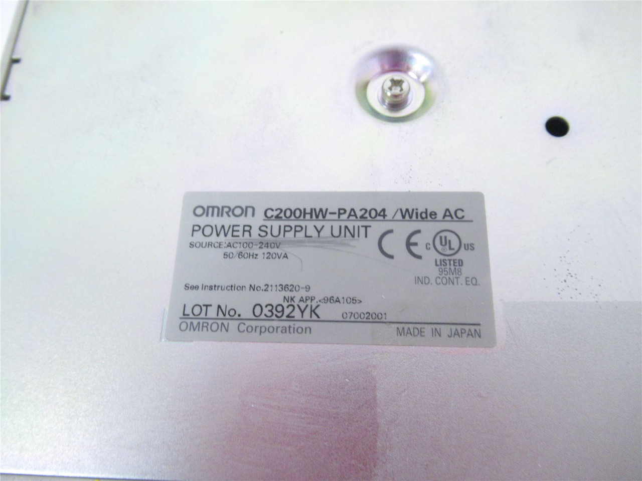 Omron C200HW-PA204 ; Power Supply Unit AC100/240V 50/60 HZ