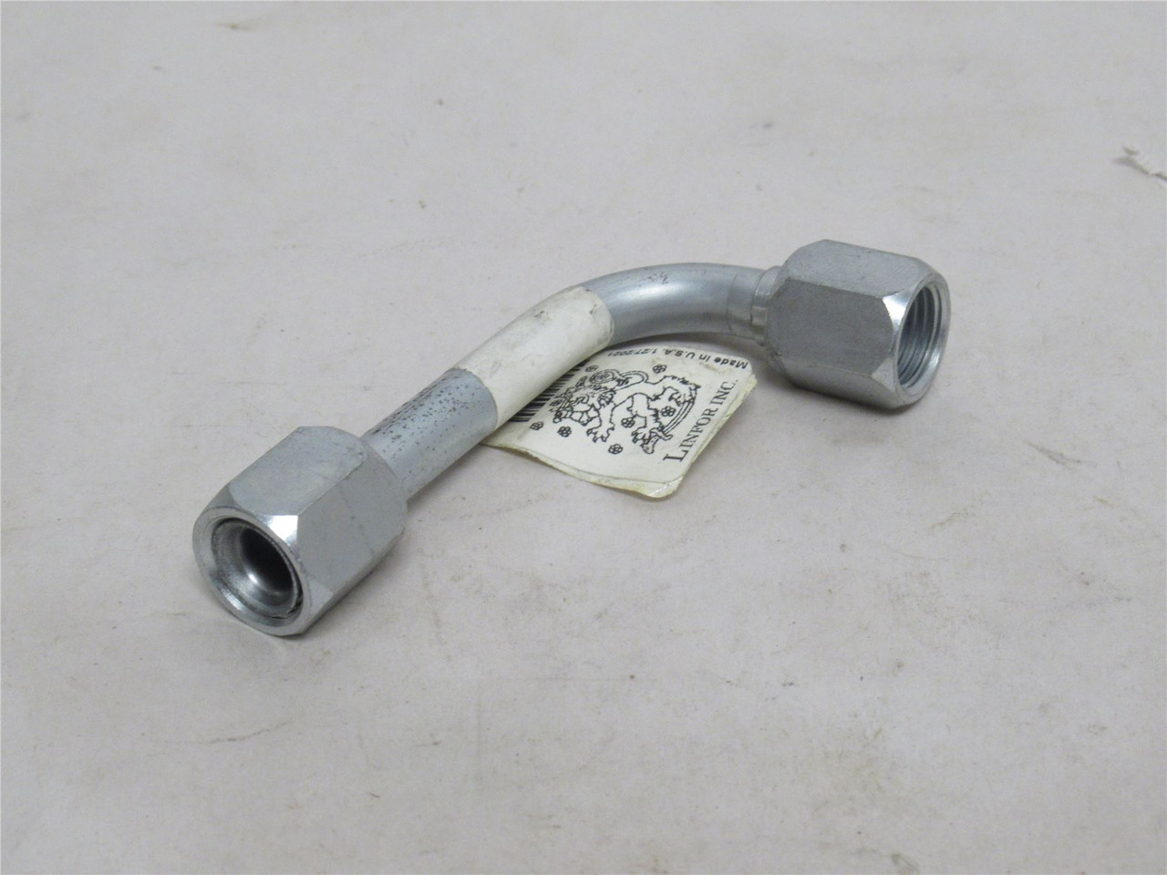 Linfor 129085; Forklift Tube Assy; 90Deg; 1/2" SAE Port Size