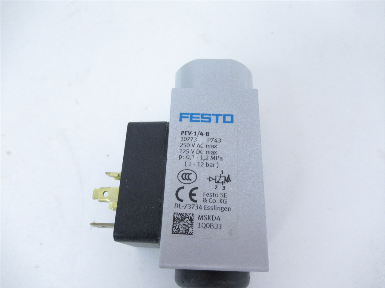 Festo PEV-14-B; Pressure Switch 10773 1-12 bar 125VDC 250VAC