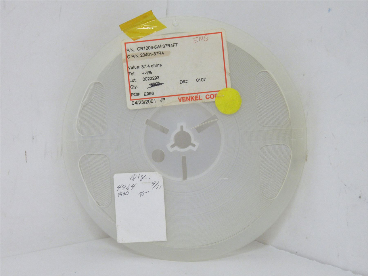 Venkel CR1206-8W-37R4FT; Lot-4800 Chip Resistor; 37.4ohms