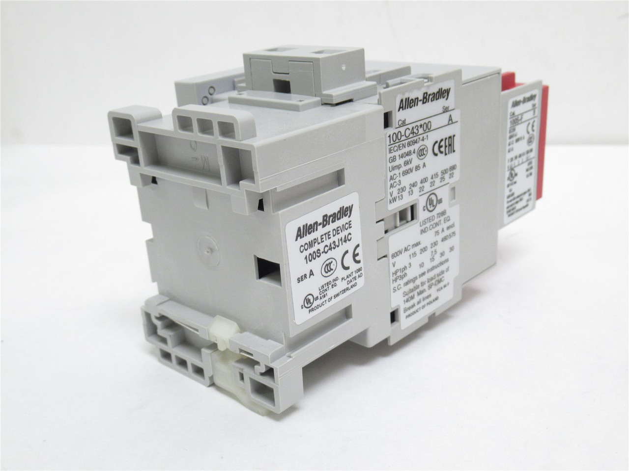Allen-Bradley 100S-C43J14C; Safety Contactor 75A Coil: 24VAC