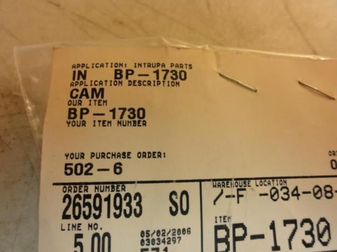 MFG-  BP-1730; Cam