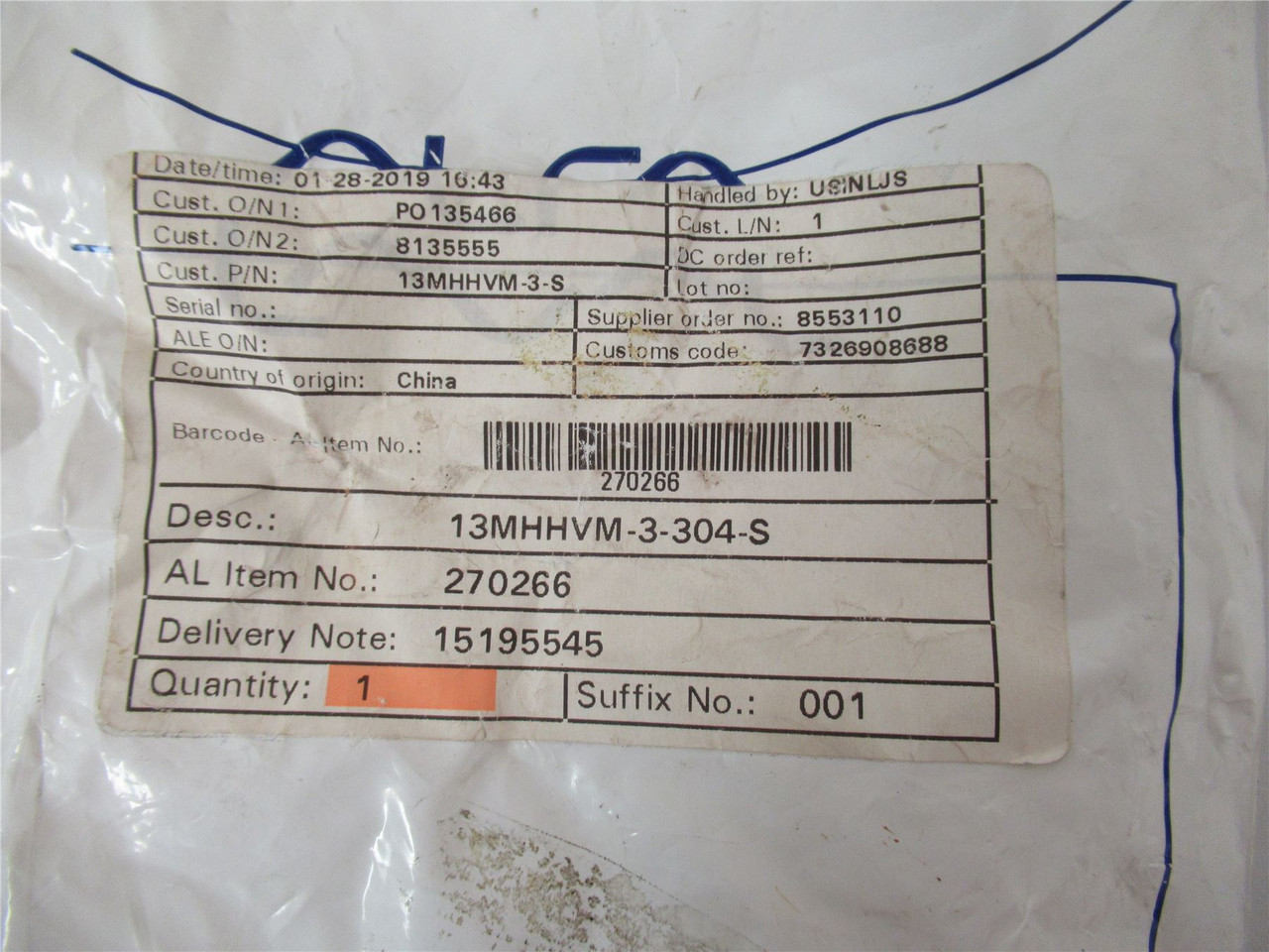 Tri-Clover 13MHHVM3S; Sanitary Clamp 3" Schedule 5 SS