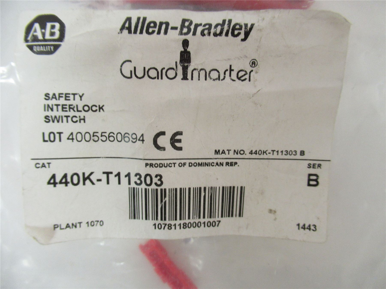 Allen-Bradley 440K-T11303; Tongue Interlock Switch