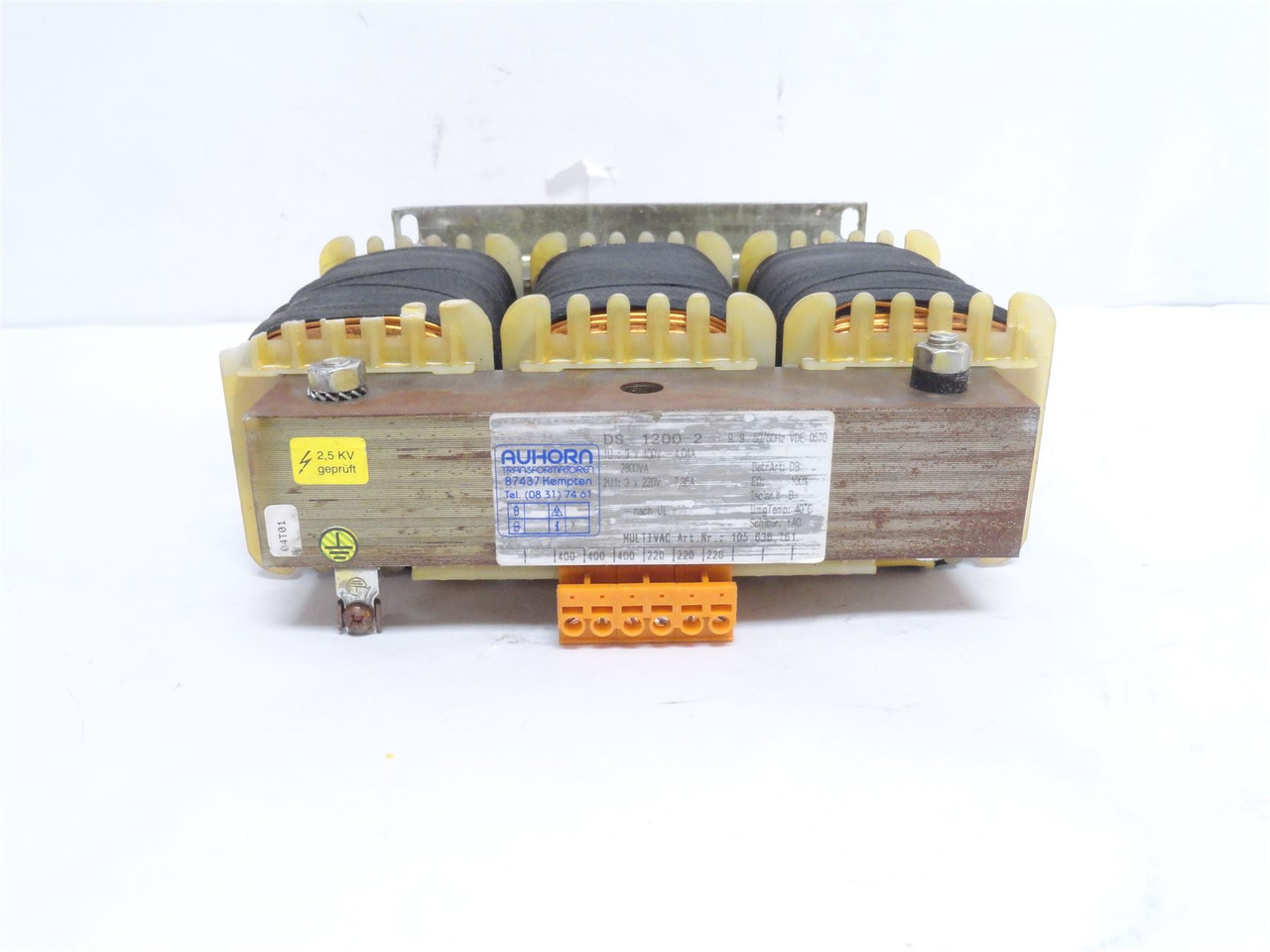 Multivac 85641301403; AUHORN Transformer md# DS1200 - 2800VA