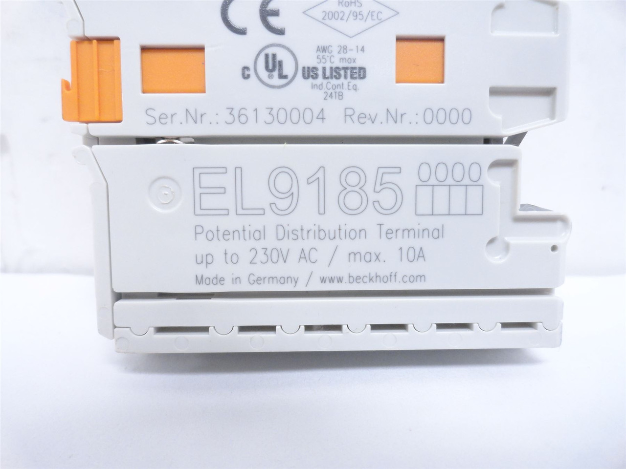 Beckhoff EL9185; EtherCAT Terminal; 10A; 230VAC