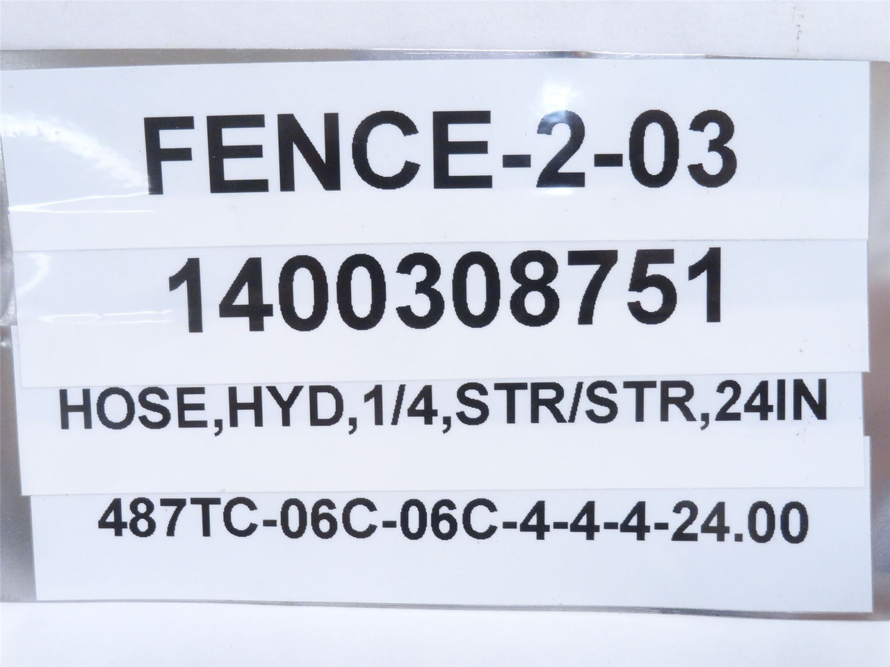 Formax 487TC-06C-06C-4-4-4-24.00; Hose Assy; 1/4 JIC; 24" Long