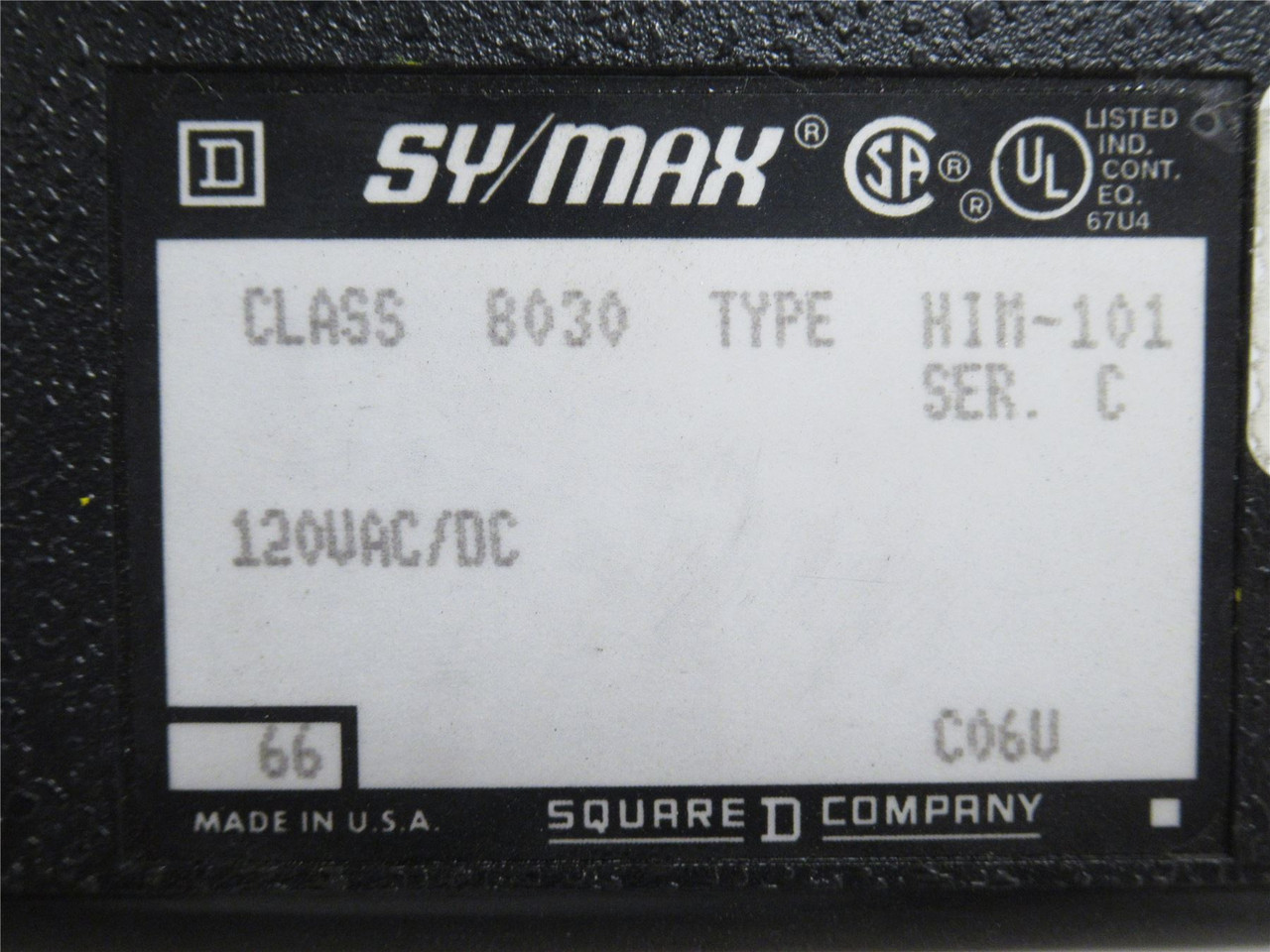 Square D 8030-HIM-101; SyMax Input Module 120VAC/DC; 8PT
