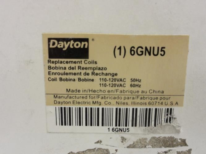 Dayton 6GNU5; Contactor Coil; 110-120VAC
