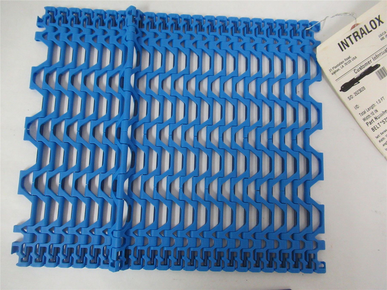 Intralox 57500534; Series 1500 Belt 10"W 1'L  (24 Rows)