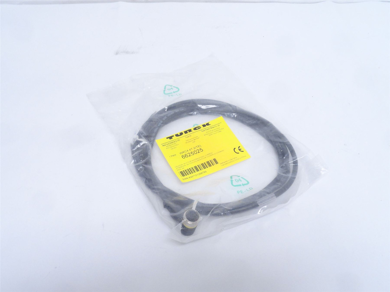 Turck WKC4.4T-2/TEL; Cordset 6625025; M12 Female; 2m Long