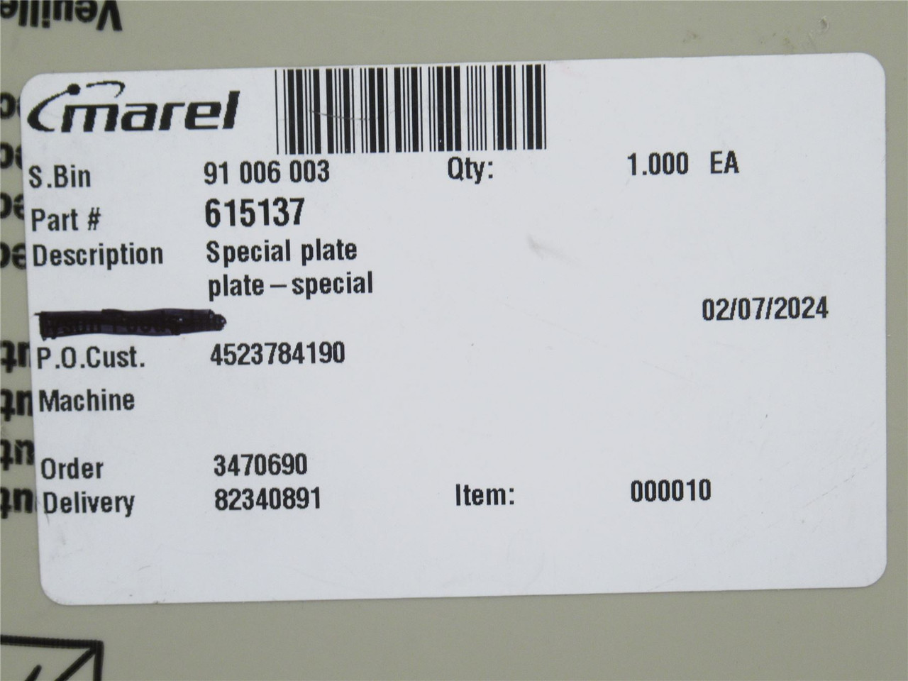 Marel 615137; Special Plate; 14" x 13"