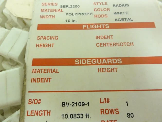 Intralox BV-2109-1; Belt; 10" Width; 10.083' Length