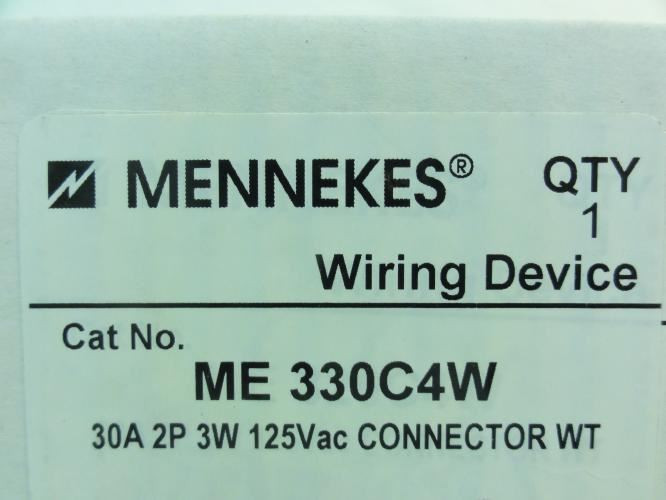 Mennekes ME330C4W; Connector; 30A; 2P; 3W; 125V; Watertight