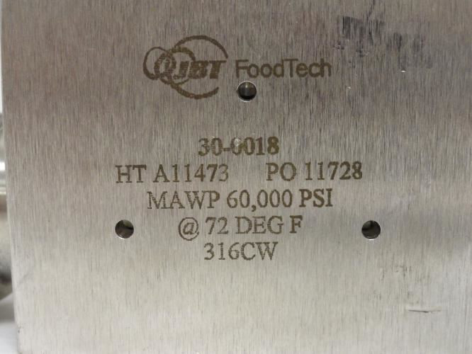 JBT 30-0018; Valve; SS-316; 60;000PSI; 1-1/8" BSPT