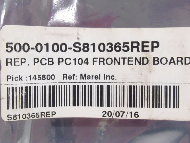 Marel 500-0100-S81036REP; Front End Board; REP PCB PC104