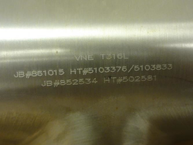 VNE JB#861015; Socket Weld Sanitary Tee; 4"ID; T316L