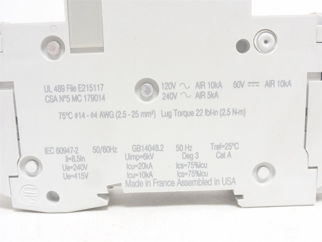 Schneider 60104; Mini-Circuit Breaker; 3A; 1P; 240VAC