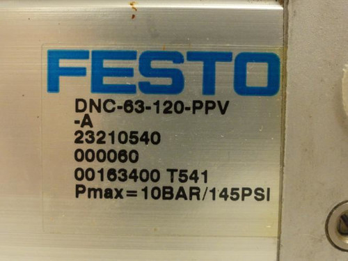 Festo DNC-63-120-PPV-0, Air Cylinder, 63mm Bore x 120mm Stroke Festo DNC-63-120-PPV-0, Air Cylinder, 63mm Bore x 120mm Stroke