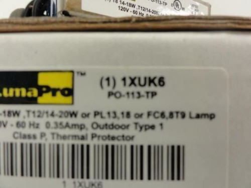 LumaPro 1XUK6; Magnetic Ballasts; 17 Input Watts
