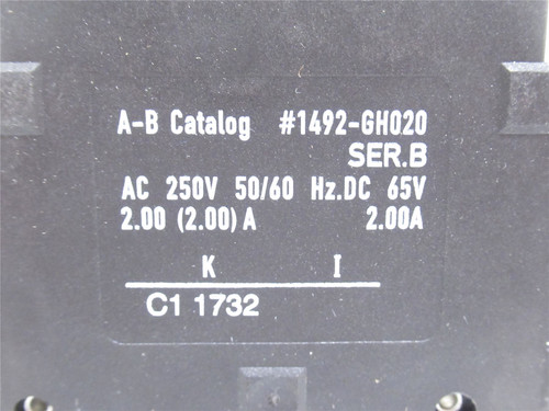 Allen-Bradley 1492-GH020; Circuit Breaker; 2A; 250VAC; 65VDC