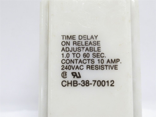 Potter&Brumfield CHB-38-70012; Time Delay Relay; 1-60s; 10A