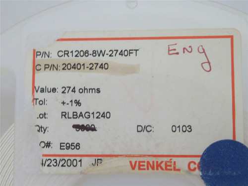 Venkel CR1206-8W-2740FT; Lot-2300 Chip Resistor; 274ohms