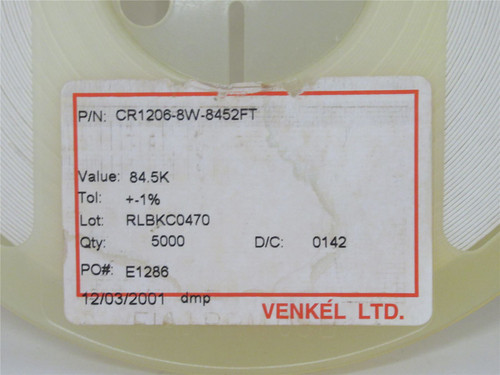 Venkel CR1206-8W-8452FT; Lot-4500 Chip Resistor; 84.5Kohm