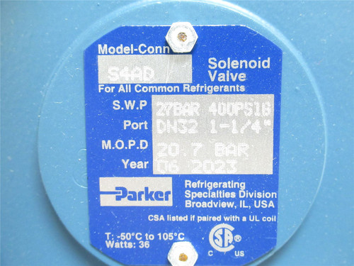 Parker S4AD-DN32-1-1/4; Refrigerant Valve Body; 1-1/4" Flange