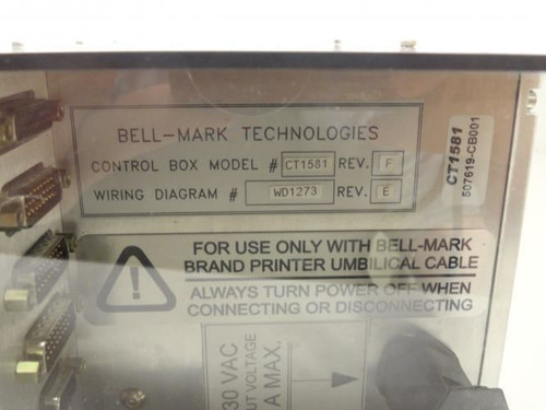 Bell-Mark CT1581; Control Box; 120VAC; 8A Max Input