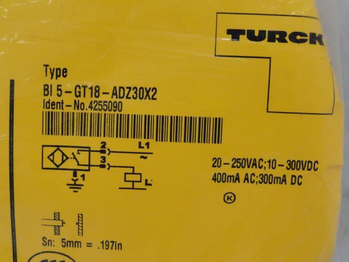 Turck BI5-GT18-ADZ30X2; Prox Sensor; 4255090; 20-250VAC
