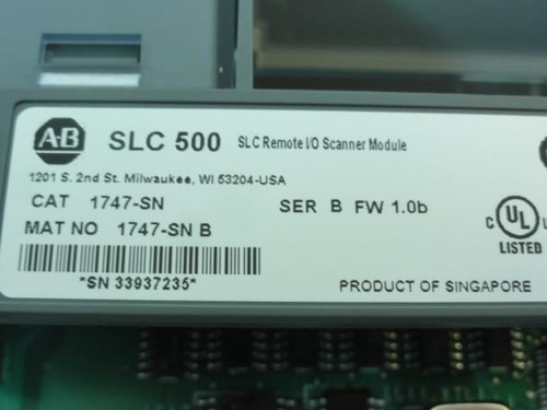 Allen-Bradley 1747-SN; SLC Remote I/O Scanner Module