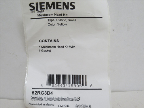 Siemens 52RC3D4; Small Yellow Button Head; 1-3/4"; Ser: 52RC