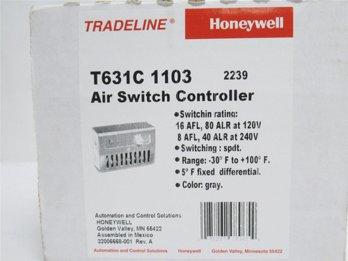 Honeywell T631C1103; Temp Controller; -30 To 100Deg F