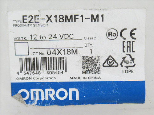 Omron E2E-X18MF1-M1; Prox Sensor; 10-30VDC; 18mm Range