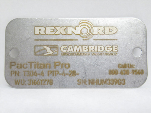 Rexnord T304-4 PTP-4-28; Conveyor Belt SS; 4" Wide x 25' Long