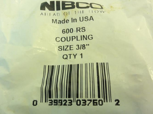 Nibco 600-RS-3/8; Lot-11 Couplings; 3/8" Tube Size
