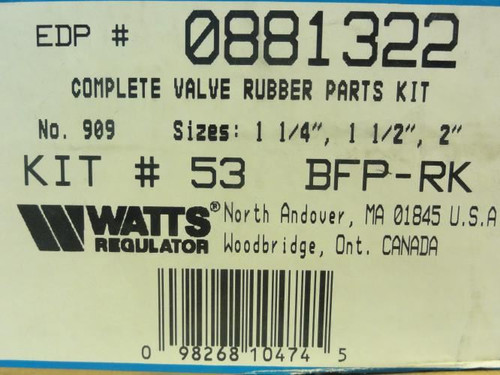 Watts 881322; Complete Valve Parts Kit; Kit # 53 BFP-RK