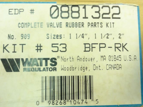 Watts 881322; Valve Parts Kit; Kit # 53 BFP-RK