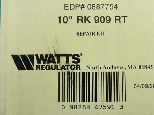 Watts 887754; Repair Kit; 10" RK 909 RT