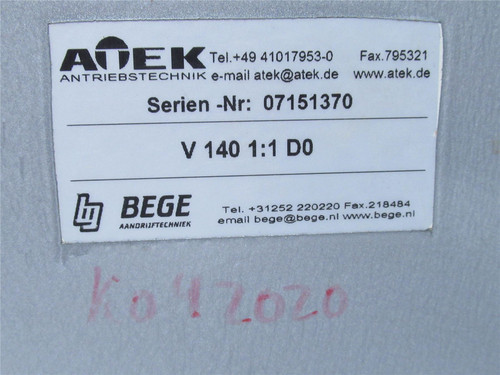 ATEK V 140 1:1 D0; Gear Box; 140 V; 1:1 Ratio; 32mm Dia