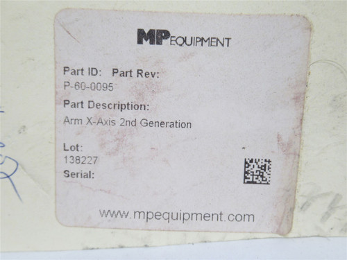 MP Equipment P-60-0095; Arm; X-Axis; 2nd Generation; SS