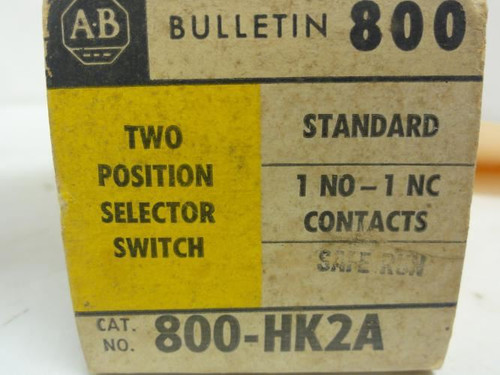 Allen-Bradley 800-HK2A; Selector Switch; 600V; 2-Pos.
