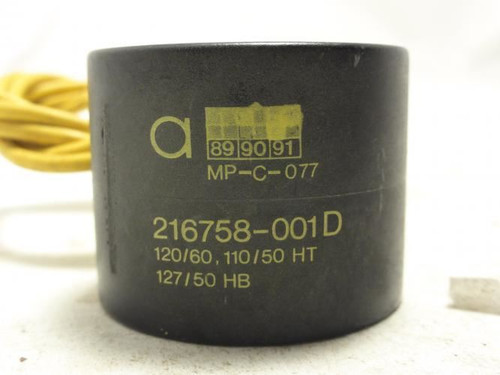 ASCO 216758-001D; Solenoid Coil; 110/120V; 9/16"ID