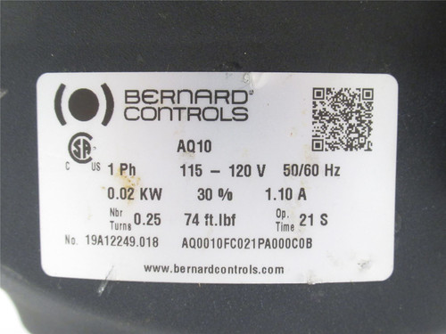 Bernard AQ0010FC021PA000COB; Electric Actuator 115-120VAC; 1PH