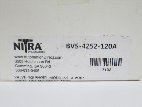 Nitra 8VS-4252-120A; Solenoid Valve; 4-Port; 2-Position; 1/4"