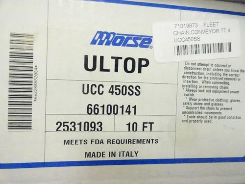 Morse UCC450SS 10FT; Ultop Chain 10FT L x 4-1/2" W