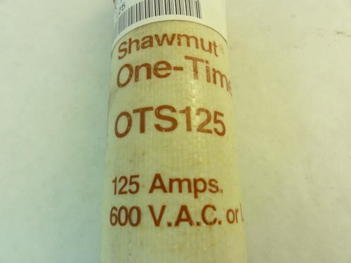 Shawmut OTS125; Fuse; One-Time; Class K5; 125A; 600VAC